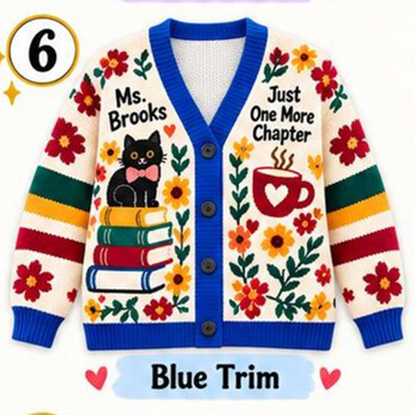 Personalized Halloween Teacher Cardigan Custom Name Ghost Fall Sweater