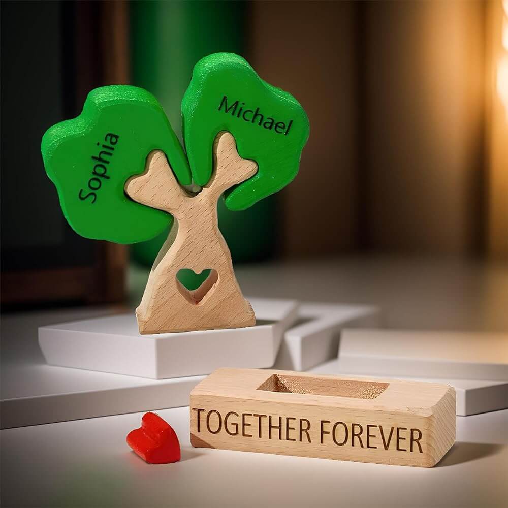 Personalized Family Tree Puzzle Wooden Home Sweet Home Decor Unique Housewarming Gift Custom Family Keepsake for New Home Living Room Decoration Sale-megacustom