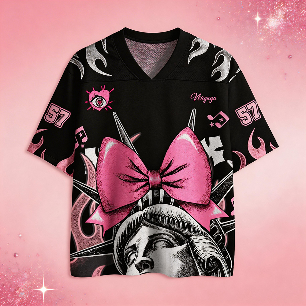 Personalized Flame Street Jersey – Custom Name and Number Graphic Shirt for Women