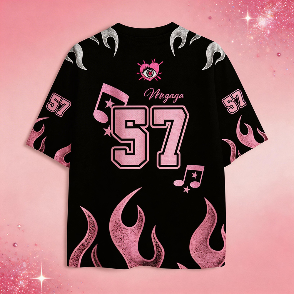 Personalized Flame Street Jersey – Custom Name and Number Graphic Shirt for Women