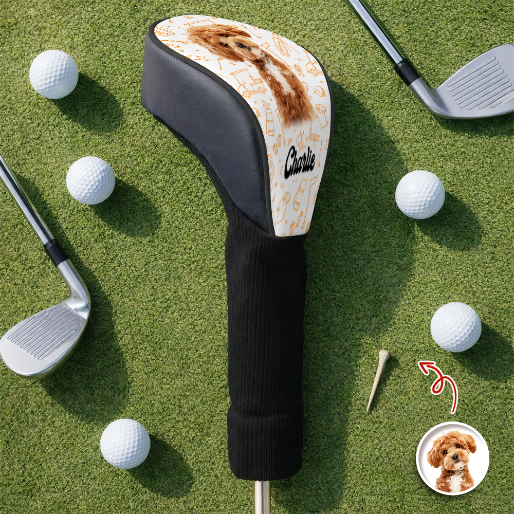 Personalized Puppy Photo Golf Head Cover Funny Gifts For Dog Lovers 
