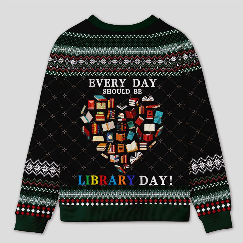 Personalized Library Day Celebration Ugly Sweater Office Holiday Party Gift for Librarians