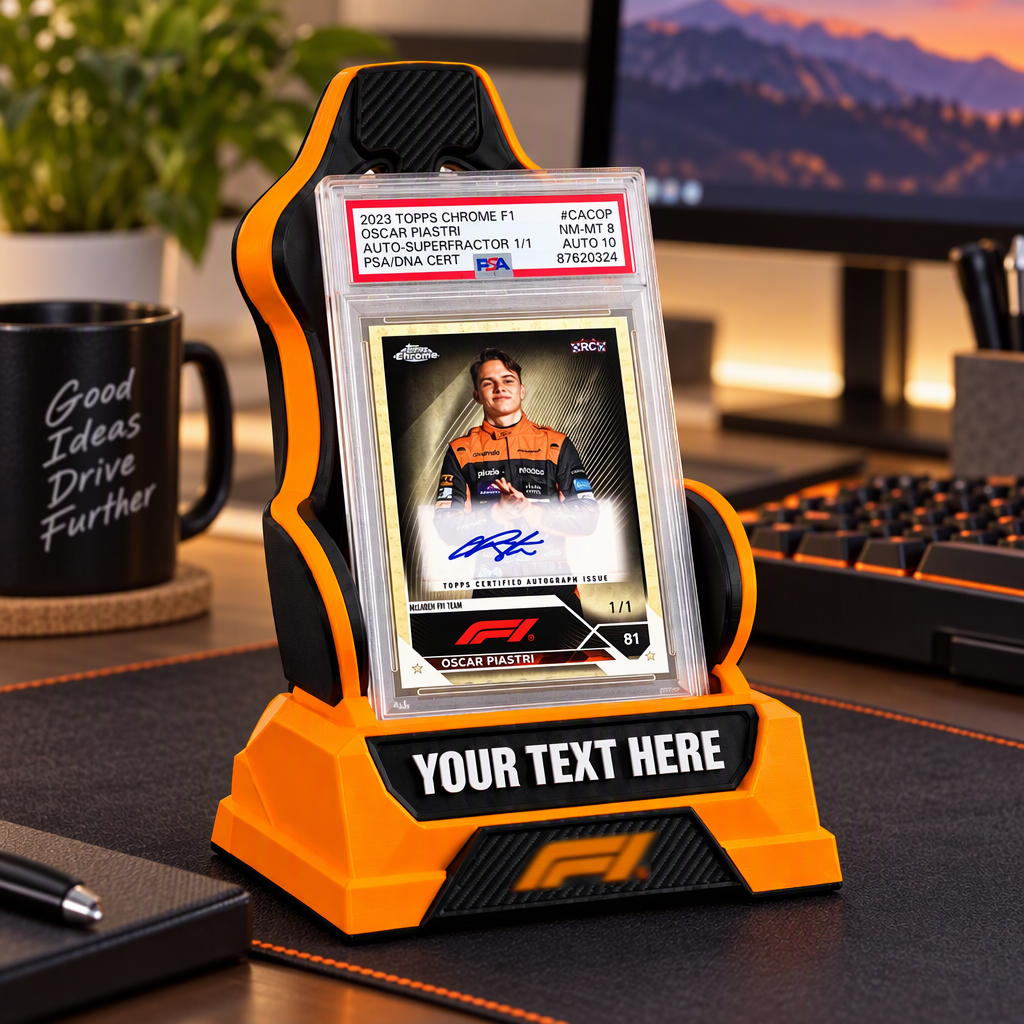 Grand Prix Racing Seat Style Card Display Stand, Compatible with Standard PSA Graded Slabs & Racing Trading Cards
