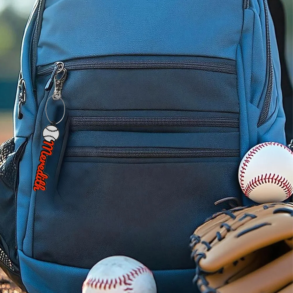 Personalized 3D Printed Softball Keychain Featuring Custom Name