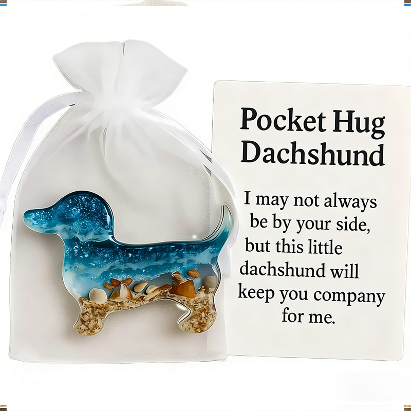 Ocean-themed Dachshund Ornament Pocket Hug Gift Long-Distance Relationship Gift Highland Cow Owl Dolphin Ornament