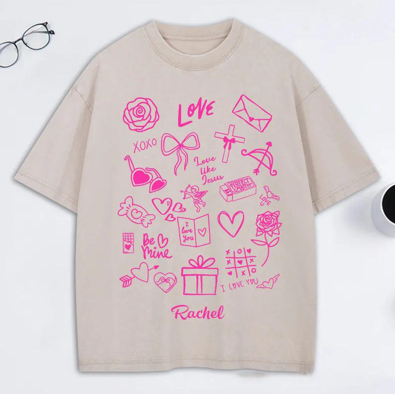 Personalized Love Like Jesus Washed T-Shirt with Name Faith Shirt Religious Gift Valentine's Day Gift for Women and Girls