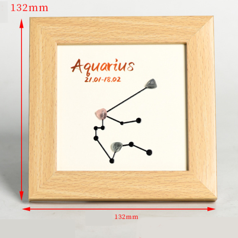 Personalized Engraved Name and Zodiac Sign Wood Frames Home Decoration