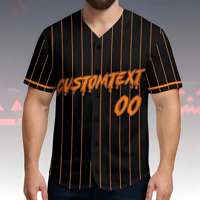 Personalized "Trick or Pitch" Themed Baseball Jersey for Halloween with Custom Name and Number