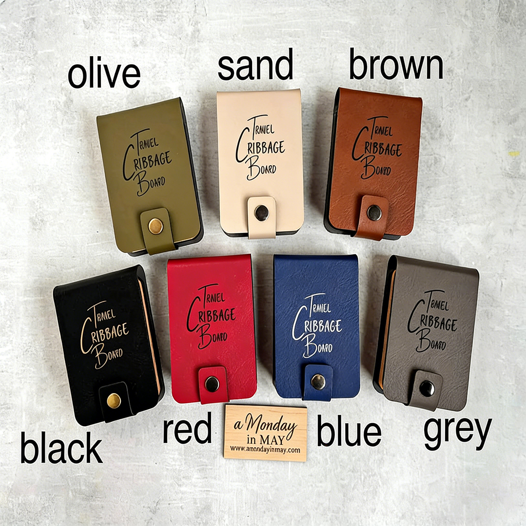 Mini Farkle Dice Game Set Wood Score Board Leather Case Travel Pocket Game  Gift for Him