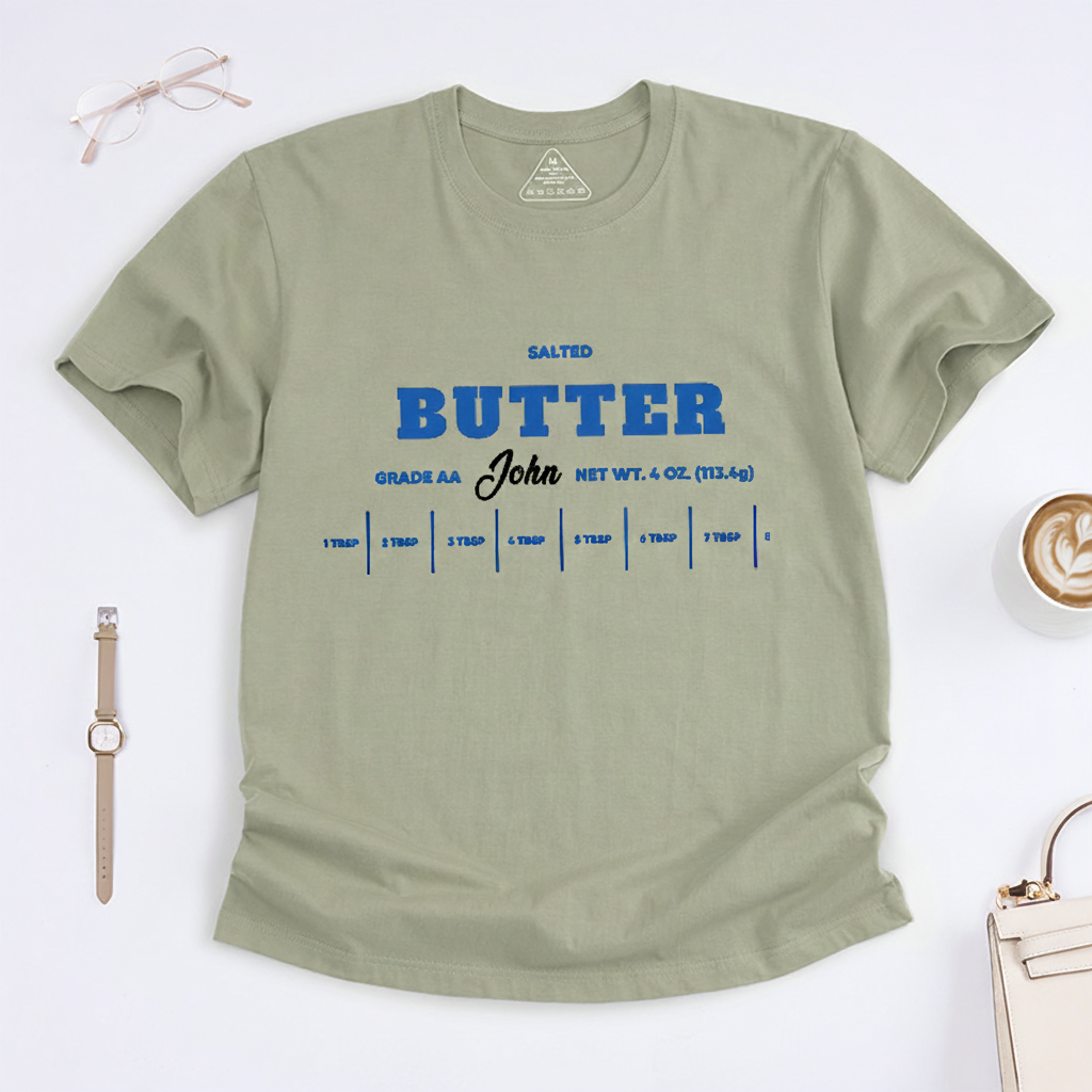 Personalized Salted Butter Classic T-Shirts Funny Baking Baker Gift Salted Foodie Gift