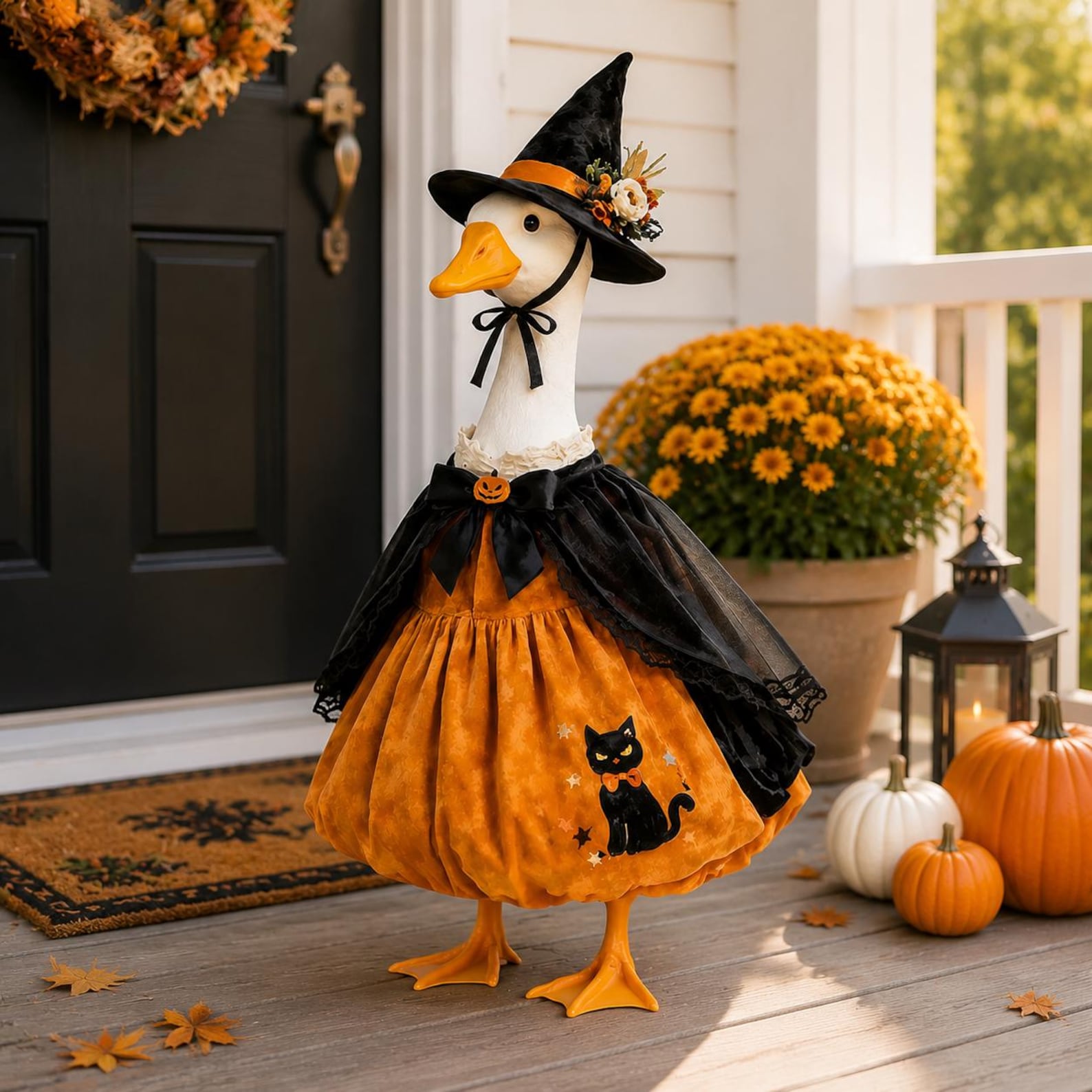 Witch Gardener Goose Outfit 23 Inch Porch Goose Costume Halloween Porch Decorations