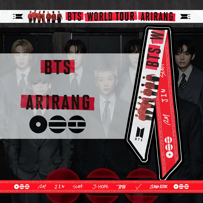 Personalized ARIRANG Tour World Tour Headbands Scarves 2026 Concert Kpop Army Merch B.T.S Kpop Army Concert BTS BangTan Boy Kpop Girls Gift for Fans