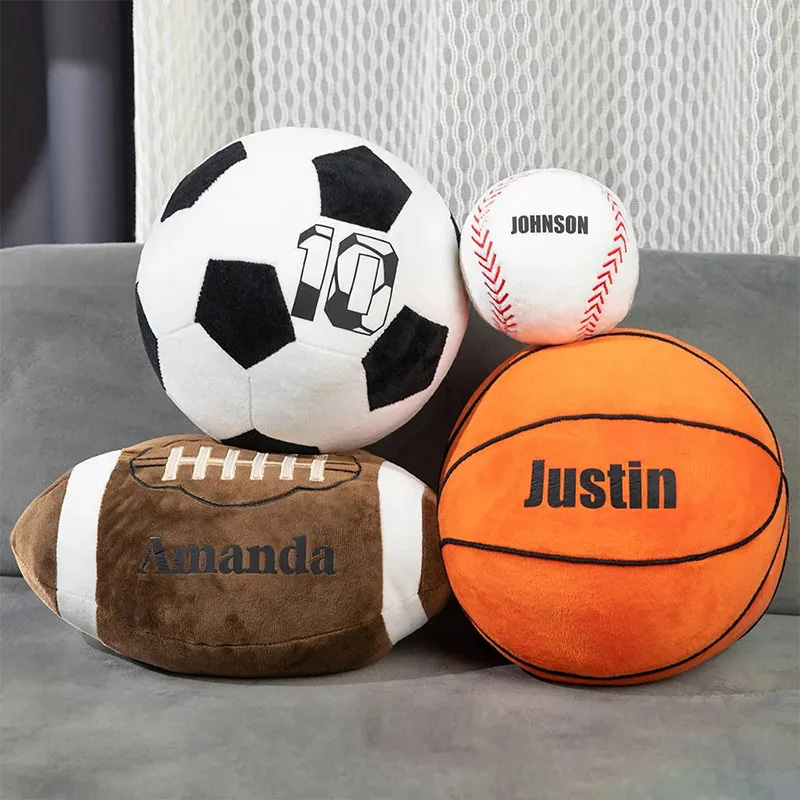 Personalized Baseball Shaped Pillow with Custom Name for Sports Lovers and Kids