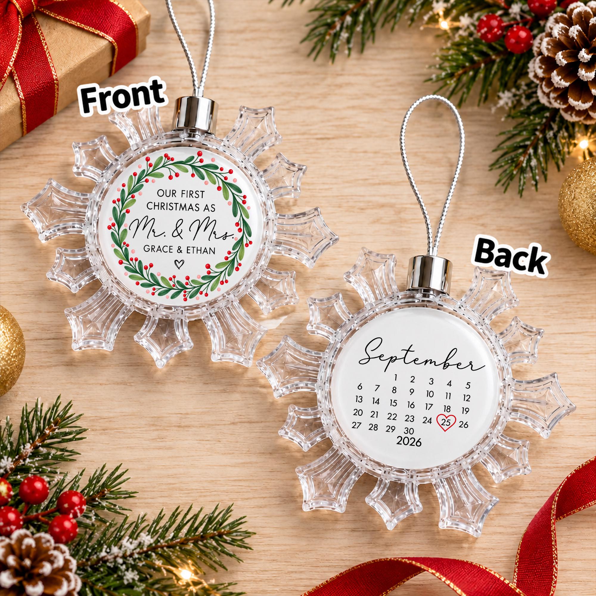 First Christmas Married Ornament, Personalized Newlywed Keepsake 2026