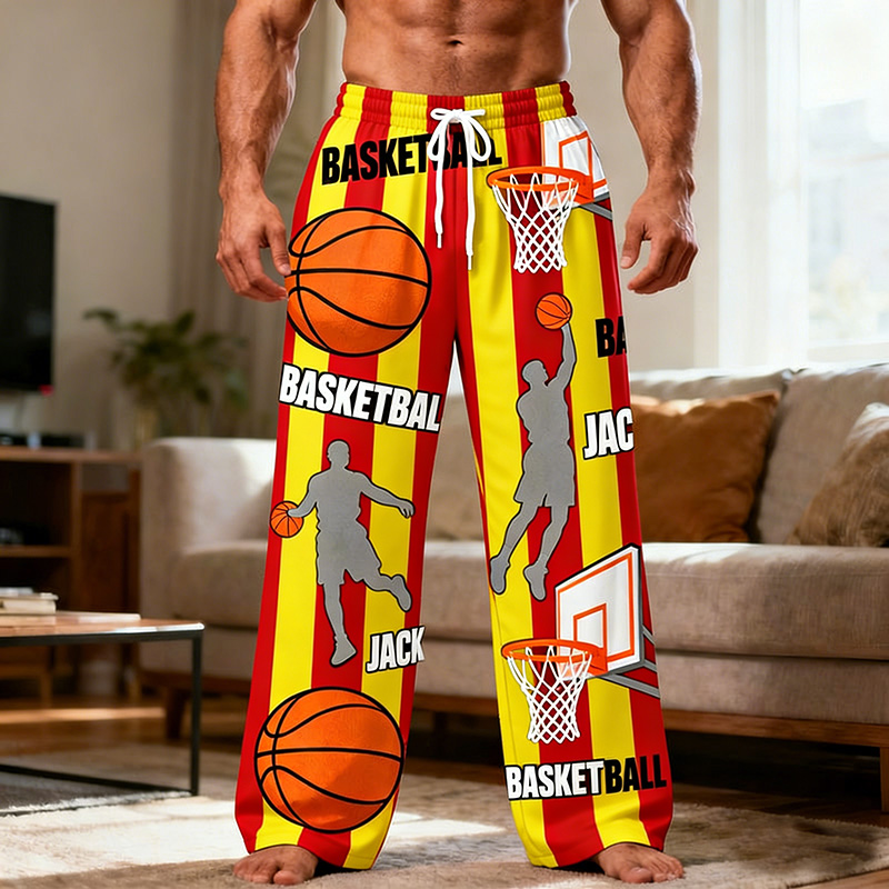 Personalized Basketball Themed Design Lounge Pants with Custom Name for Players and Enthusiasts