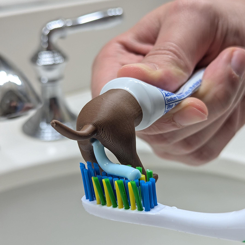 Personalized 3D Printed Dog Butt Toothpaste Pooper Top Quirky Gag Gift Funny Dog Butt Toothpaste Pooper Gift for Him 