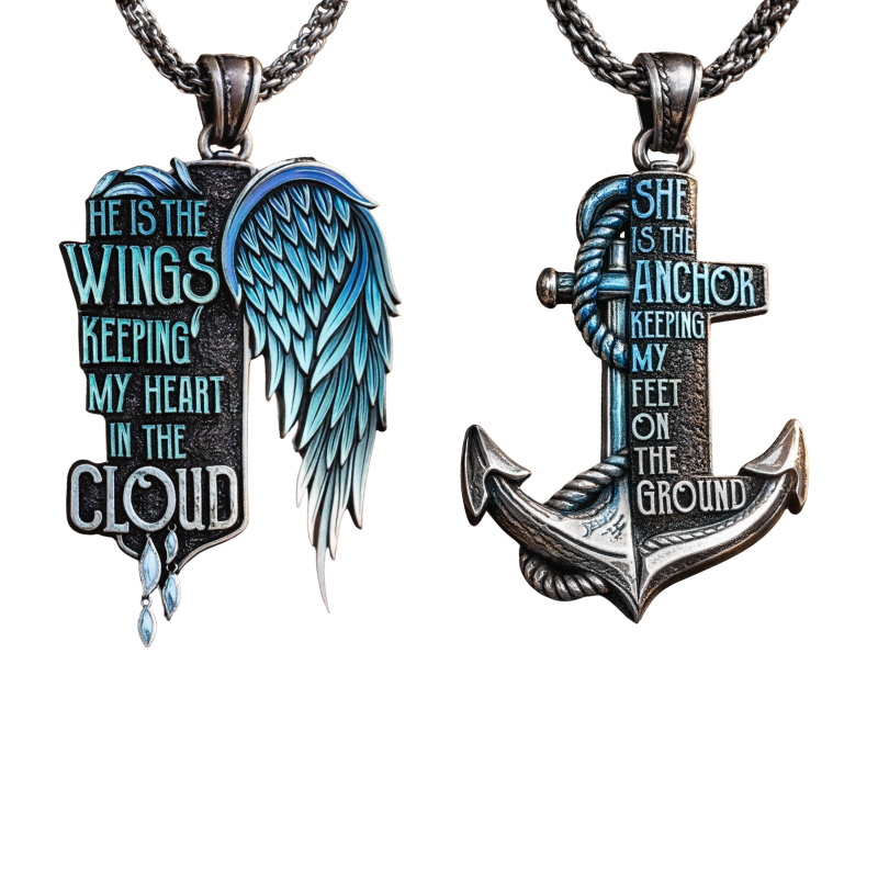 Personalized Vintage Matching Necklaces Custom Message Express Love Romantic Holiday Gift for Couples