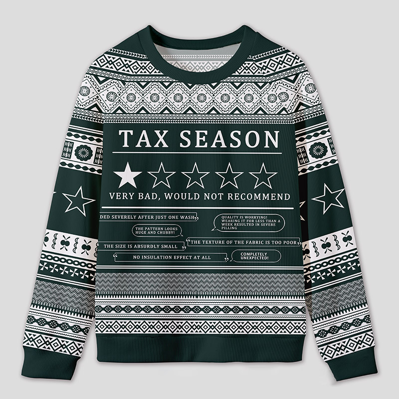 Personalized One Star Review Funny Ugly Sweater Office Holiday Party Gift for Accountants