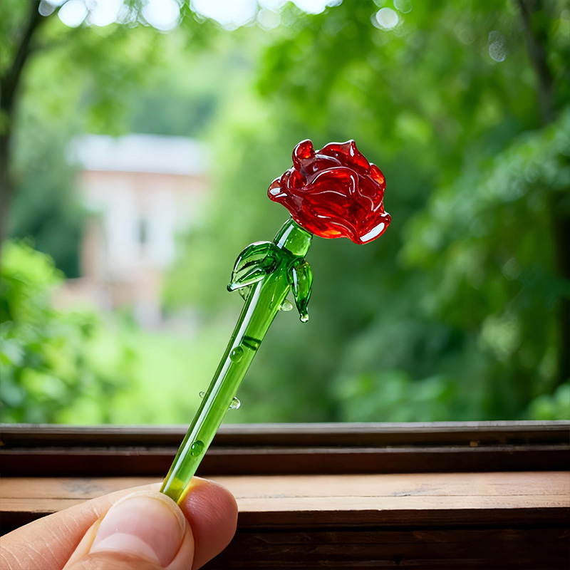 Personalized Glass Birth Month Flower Birth Flower Gift Hand Blown Spring Flower Glass Flower Bouquet Valentine's Day Gift For Her Home Decor