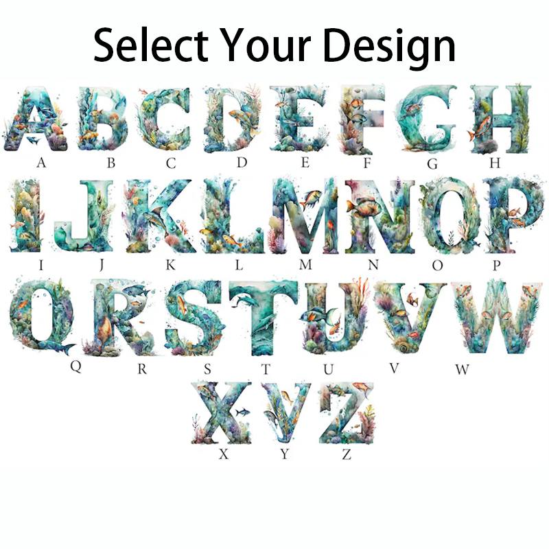 Personalized Fishing Mug Coffee Mug Ocean Fish Letter Design Custom Name Unique Gift for Anglers and Sea Life Lovers