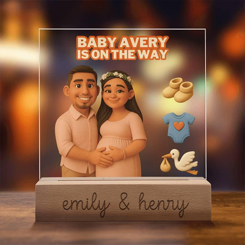 Personalized We'are Pregnancy Announcement Mother's Day Gift for Pregnancy Wife Custom Couple Pregnancy Gift 