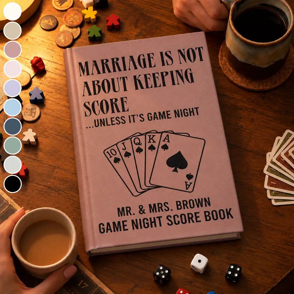 Personalized Wedding Gift For Board Game Lover Couples - Personalized Marriage Isn't About Keeping Score Hardcover Journal