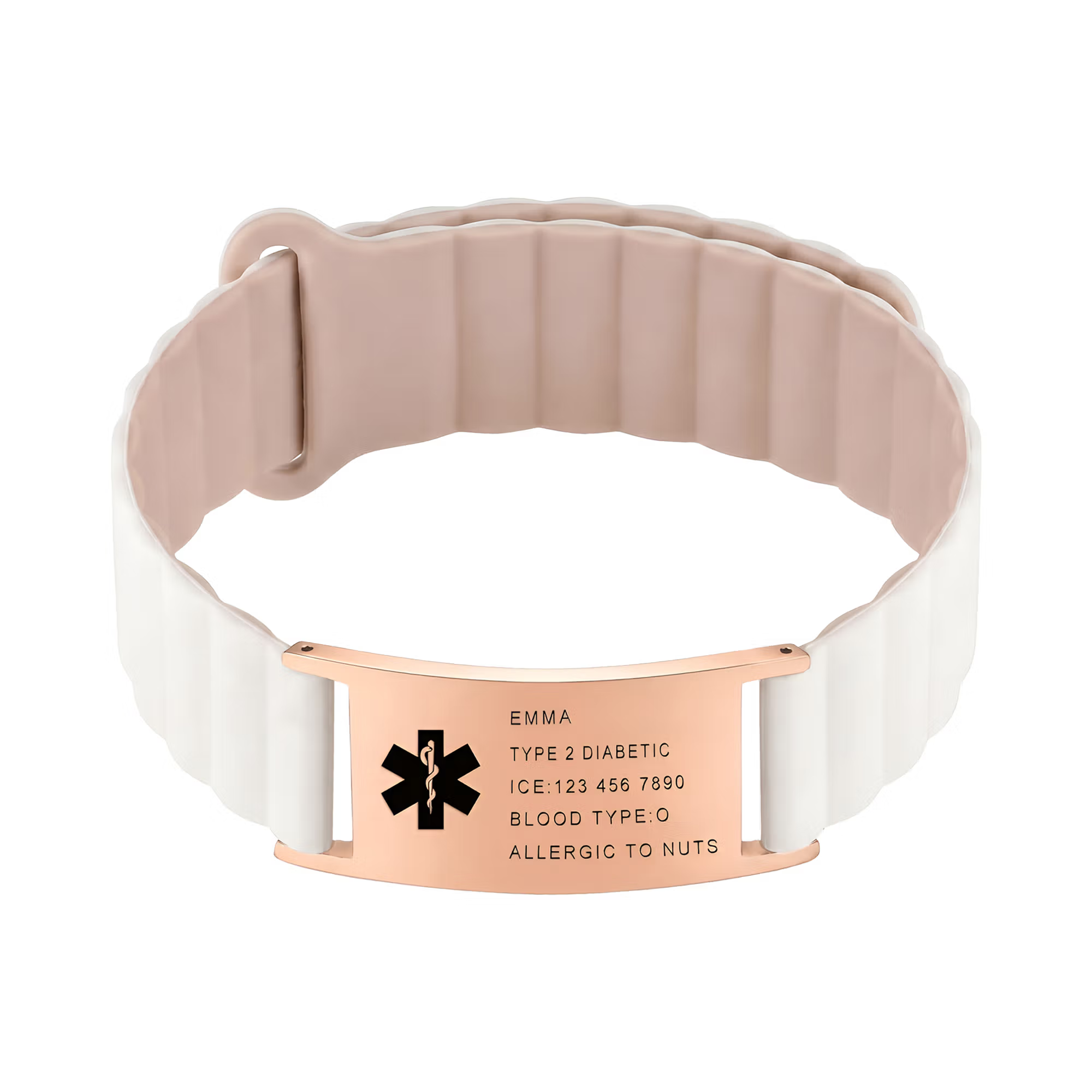 Personalized Medical Symbol Waterproof Medical Alert Bracelet with Engraved ID Name Tag and Magnetic Strap Daily Wear Travel Medical Gift for Patient