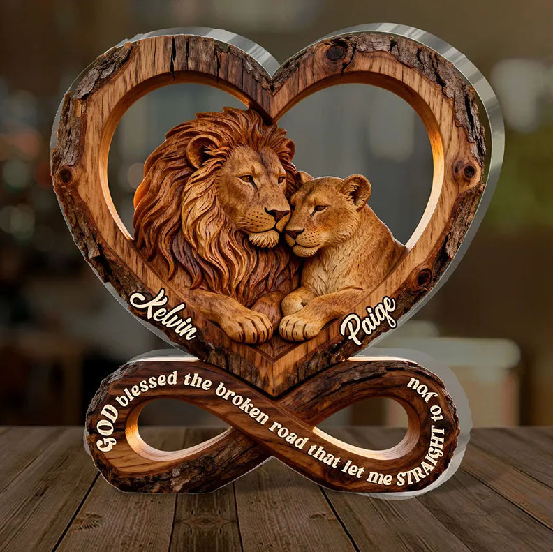 Personalized God Blessed the Broken Road that Let me Straight to you Custom Shaped Acrylic Plaque with Name Religious Gift for Christians