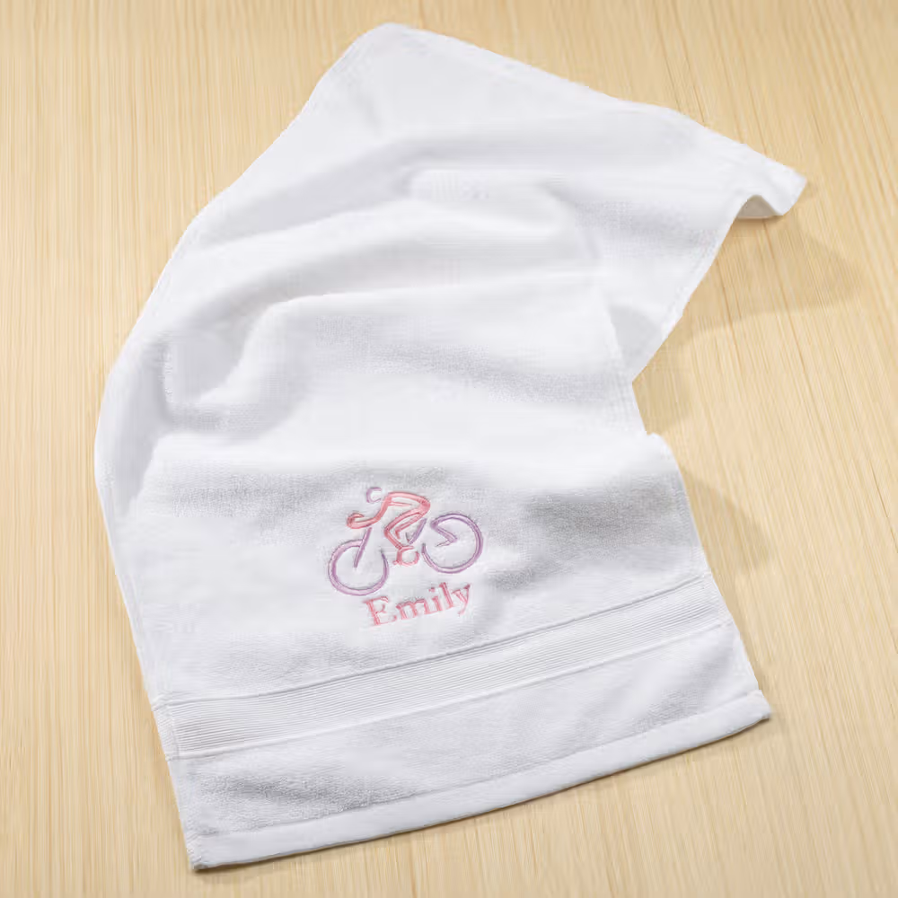 Personalized Embroidered Cycling Towel, Custom Name Bike Sport Towel, Absorbent Cotton Sweat Towel Gift for Cyclists