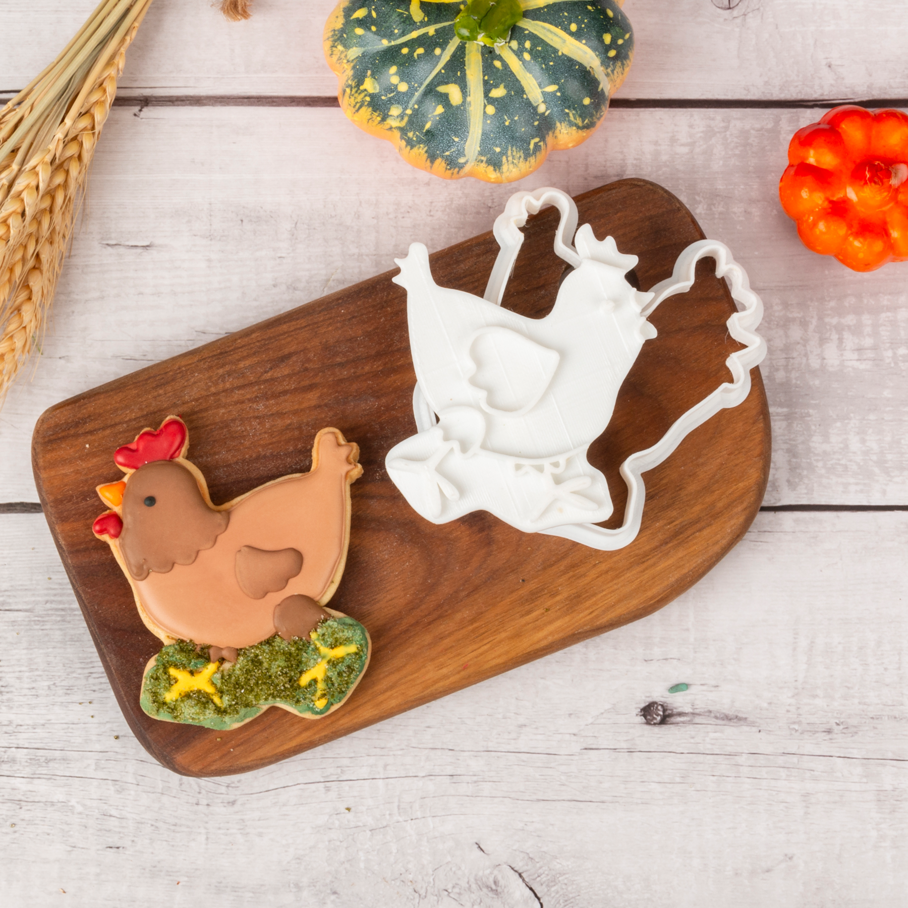 Cow Sheep Rooster Hen Chickens Rabbit Goose Cookie Cutters Cookie Stamp Cookie Molds Home Cookie Cutters