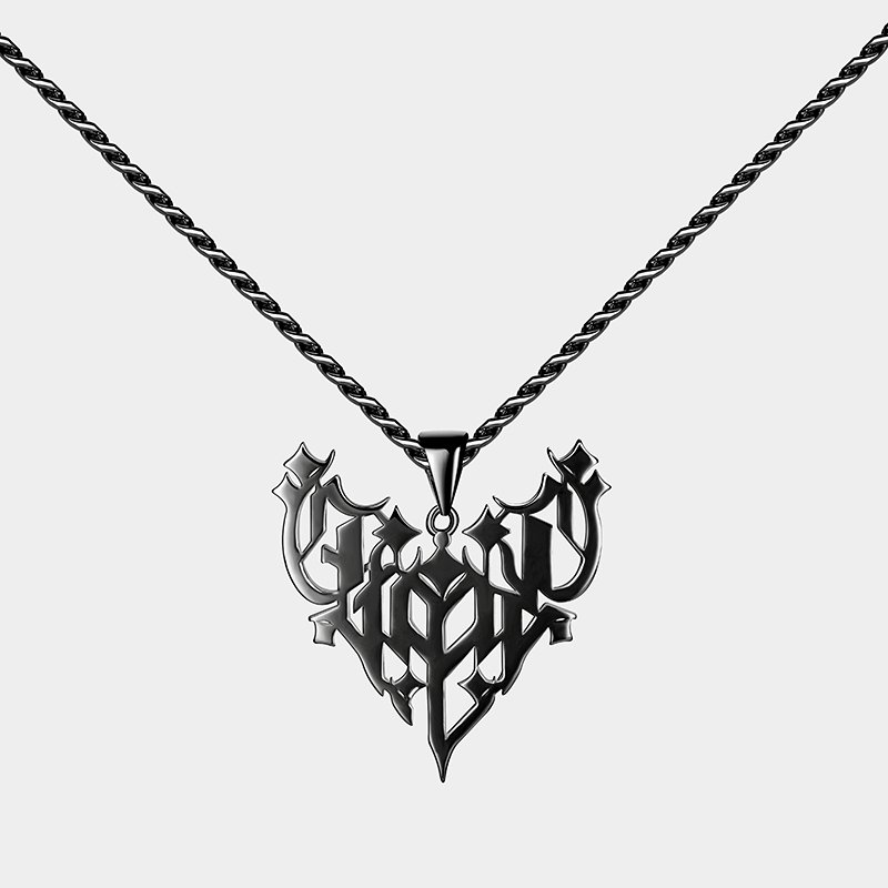 Gothic Style Personalized Name Pendant Necklace – Customizable Intricate Design for a Bold Statement