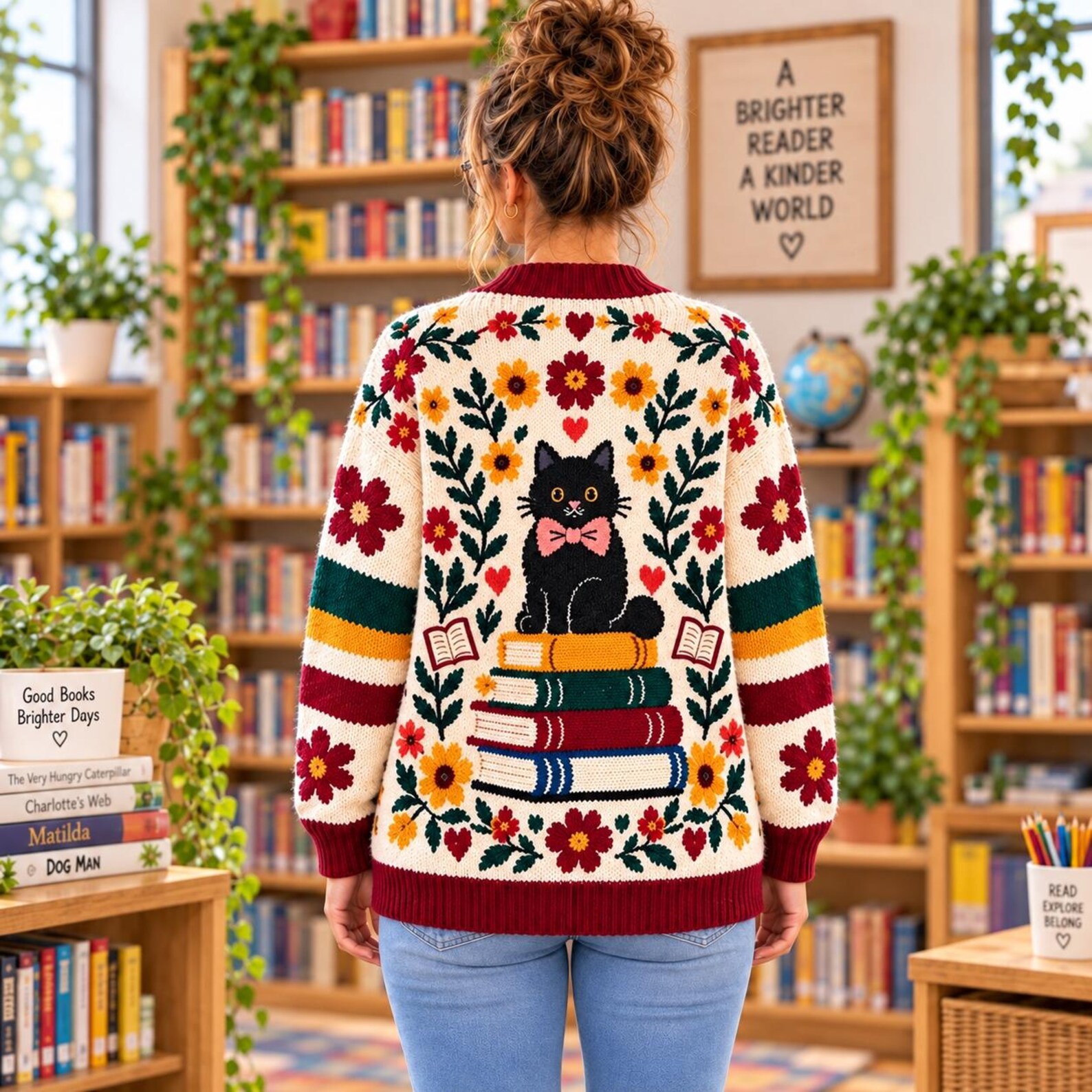 Personalized Halloween Teacher Cardigan Custom Name Ghost Fall Sweater