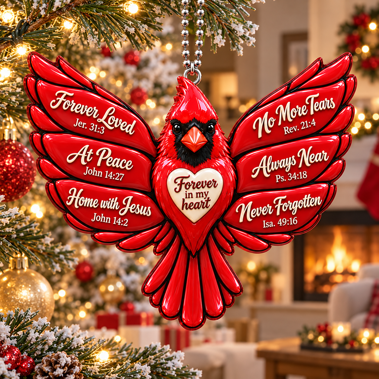 Personalized Memorial Text 2D Flat Acrylic Ornament – Bible Verse Sympathy Gift For Loss