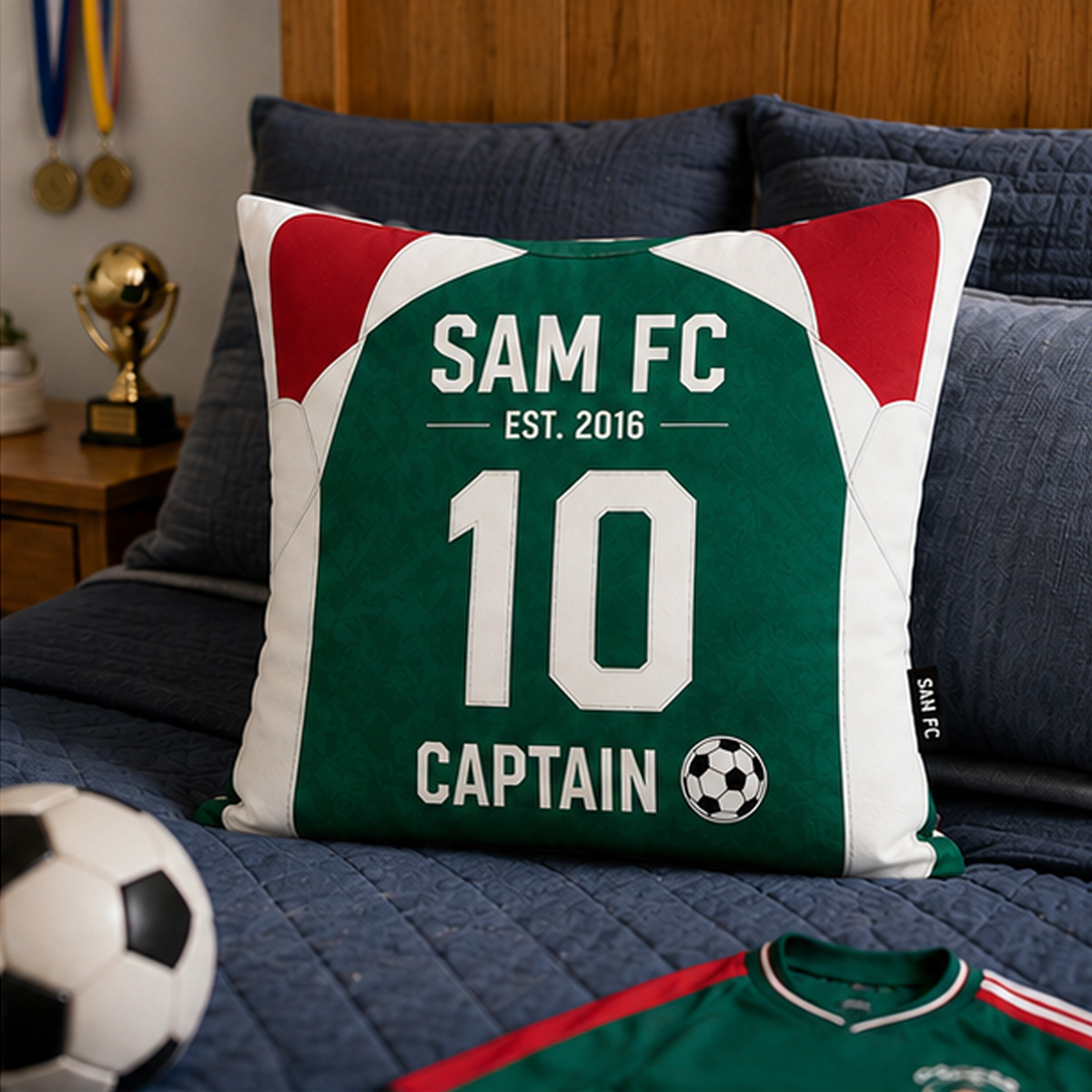 Personalized Football Jersey Pillow National Football Team Custom Name Number & Team Text for Football Lovers