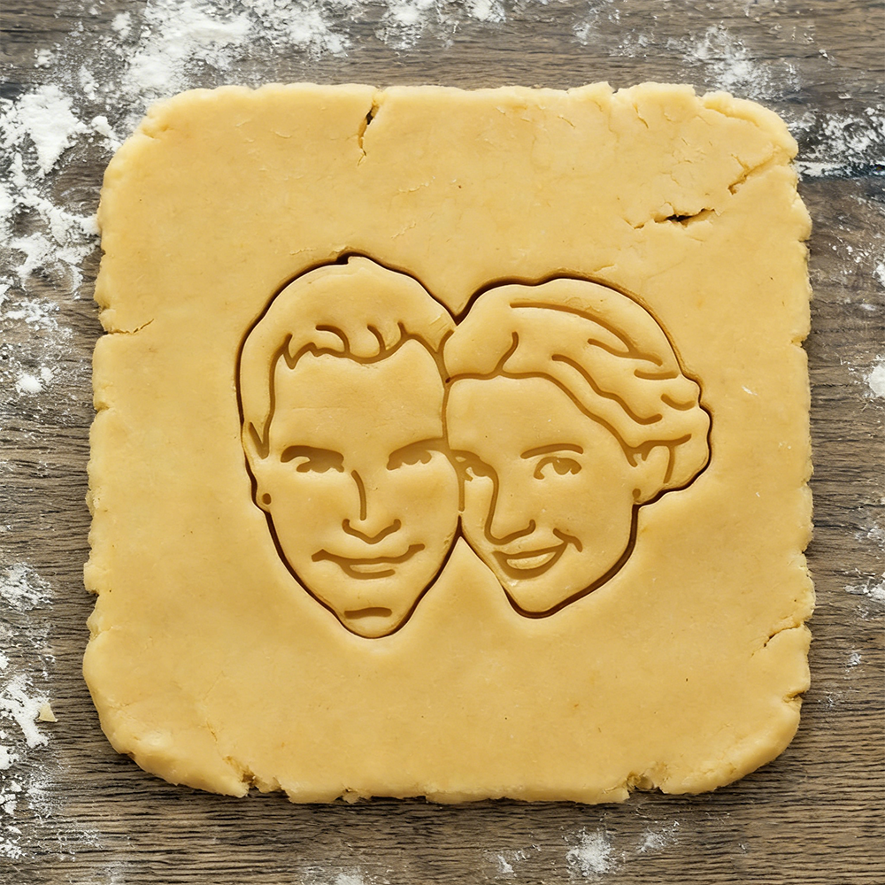 Personalized Couple Face Cookie Cutter Custom Photo Baking Accessory Gift For Anniversary And Wedding Couples