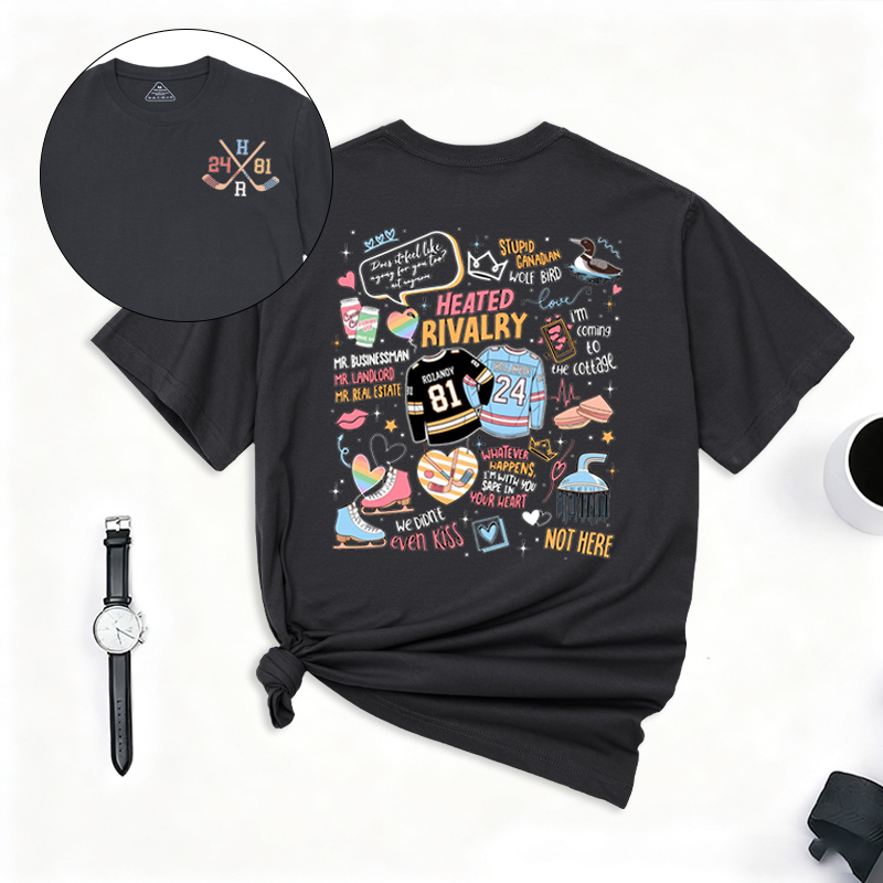 Personalized Hockey TV T-Shirt Romance Shirt with Custom Number and Initials