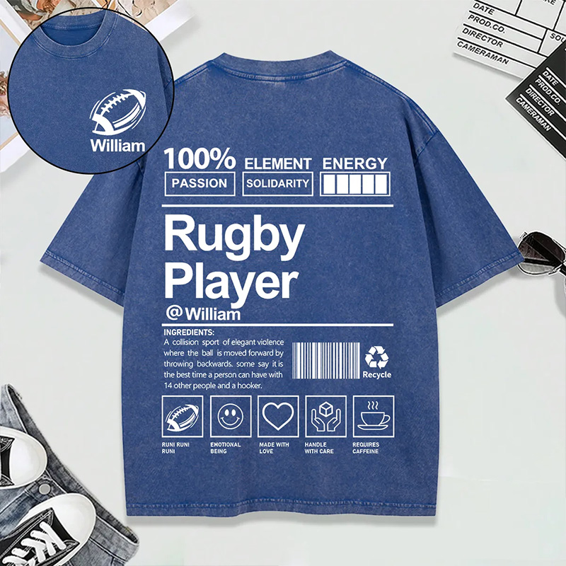 Personalized Sports Washed T-Shirt Custom Name and Unique Design for Soccer Basketball Volleyball and Hockey Lovers