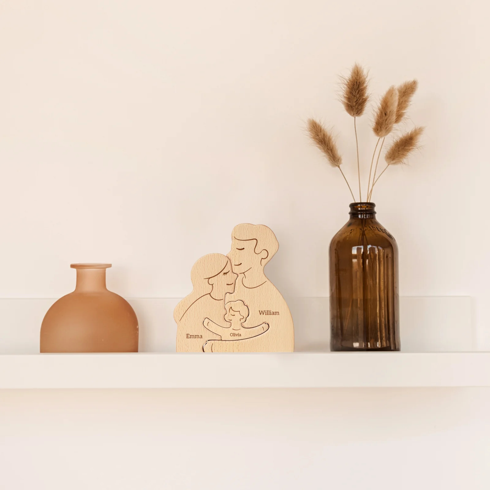 Personalized Wooden Puzzle Family is the Harbor of the Soul Customized Name