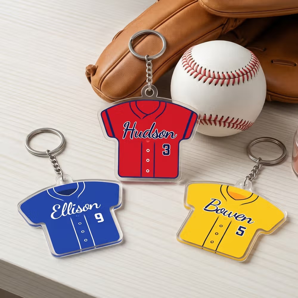 Personalized American Football Player Acrylic Keychain with Custom Number and Name, Show Off Your Team Spirit Sale-megacustom