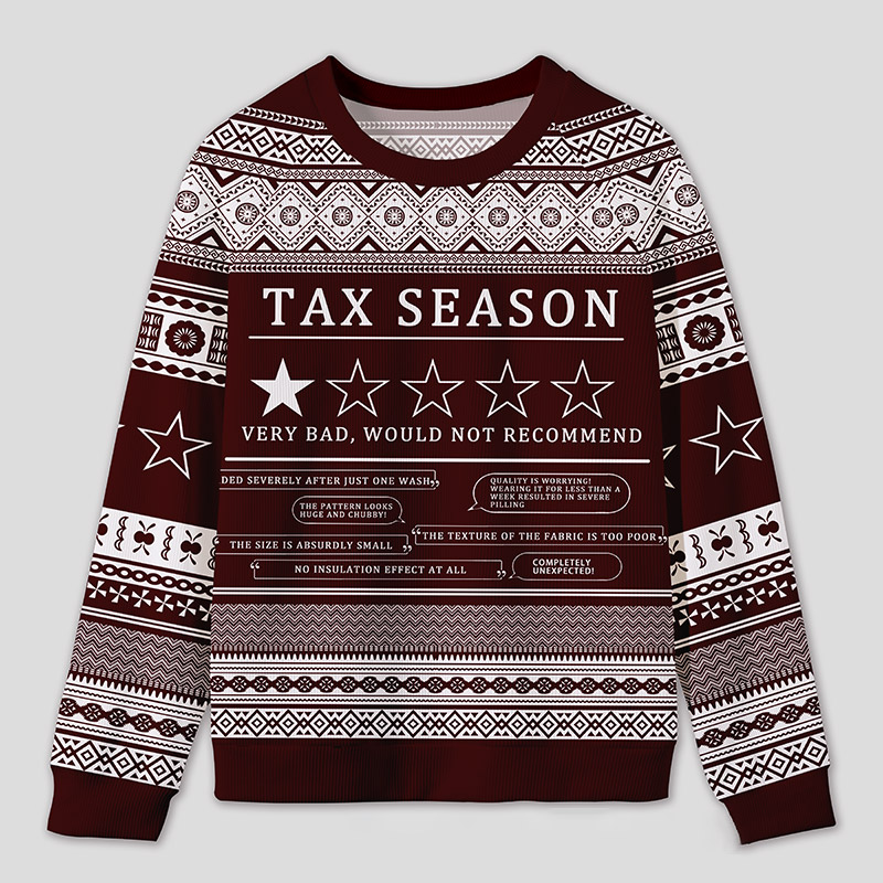 Personalized One Star Review Funny Ugly Sweater Office Holiday Party Gift for Accountants
