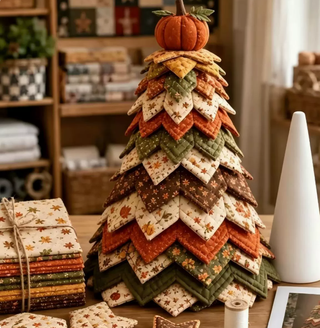 Patchwork Tree Quilt Kit - DIY Tabletop Craft, Seasonal Home Decor, Halloween Christmas Autumn