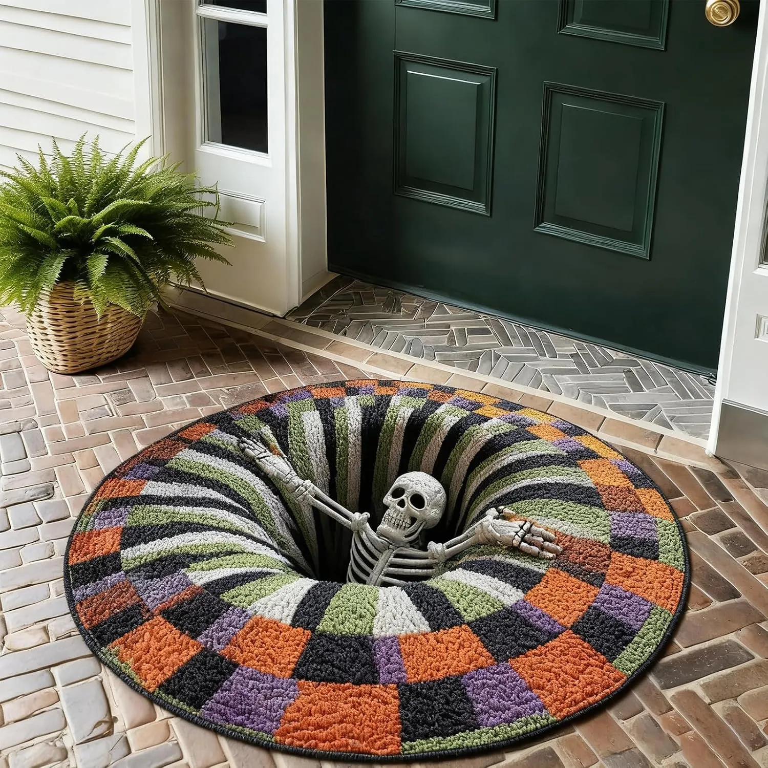 Quilted Halloween Magic Rug 3D Visual Effects Create a Spooky Illusion Scene In Seconds