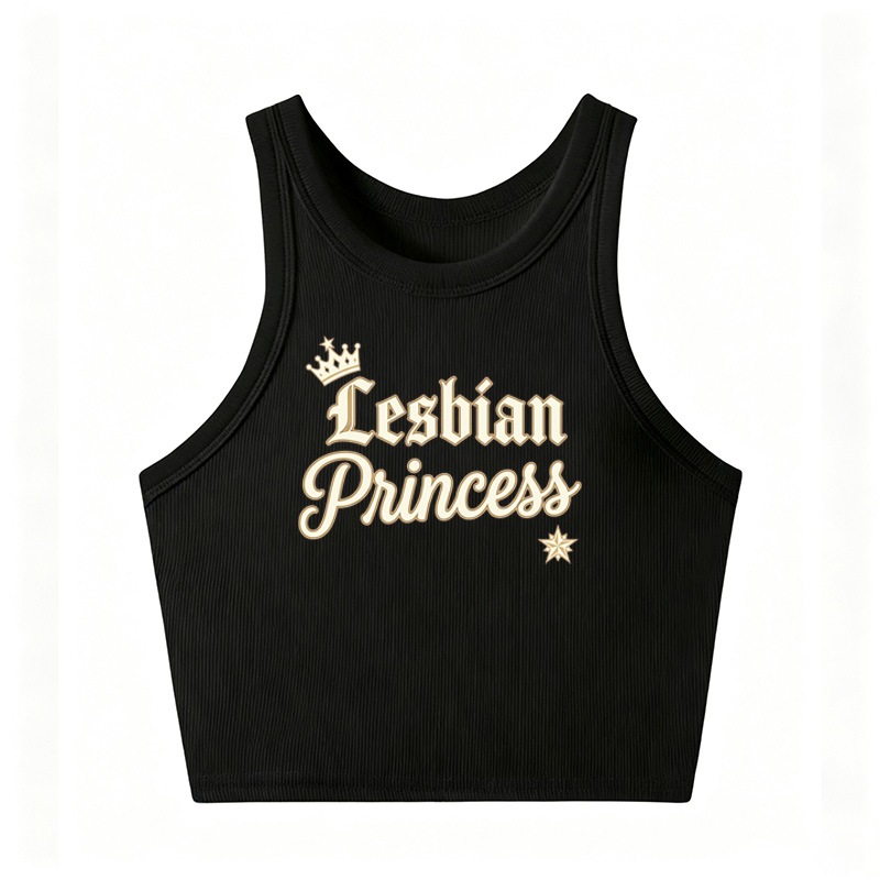 Personalized Lesbian Princess Crop Tank Top Lesbian Pride Tank Top Lesbian Aesthetic  Tank Pride Shirt  Lesbian Pride Month Tank