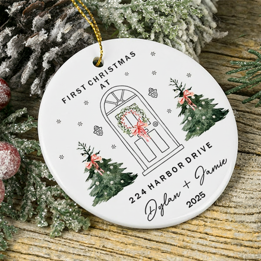 Personalized First Christmas New Home Ornament First Home Ornament  2025 House Address Ornament New Home Gift Christmas Gift Housewarming Gift