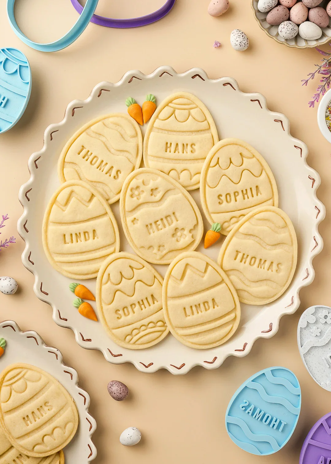 Personalized Easter Egg Name Cookie Cutter Custom Embosser Mold Perfect for Holiday Baking Kids Gifts or Spring Celebrations