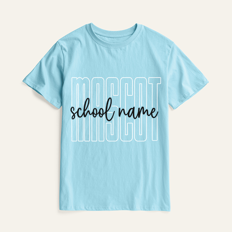 Personalized School Mascot Classic T-Shirt Custom Mascot Name and School Name Back to School Team Spirit Shirt