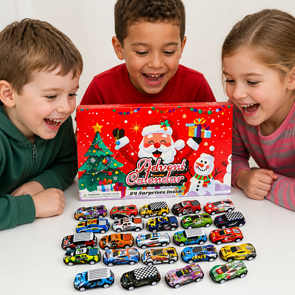 24 Days Mini Race Car Advent Calendar Christmas Countdown Racing Toy Blind Box