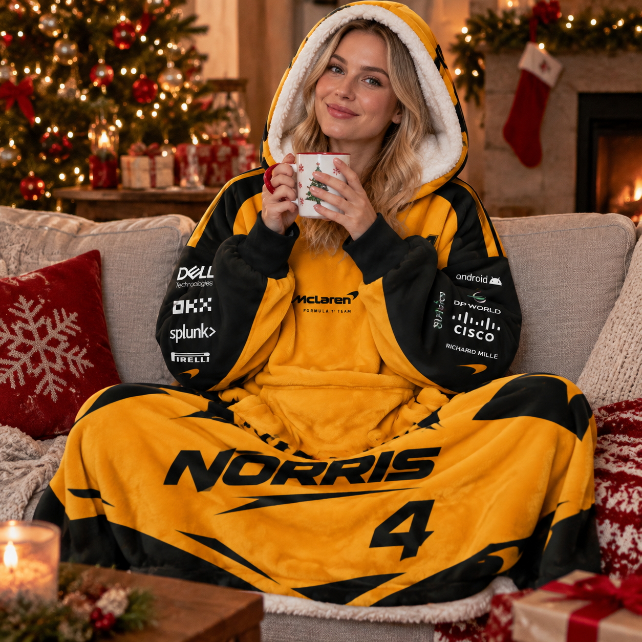 Race Fan Inspired Oversized Hoodie Blanket, All Over Print Wearable Throw Blanket, Multi Racing Graphic Designs, Gift for f1 Lovers