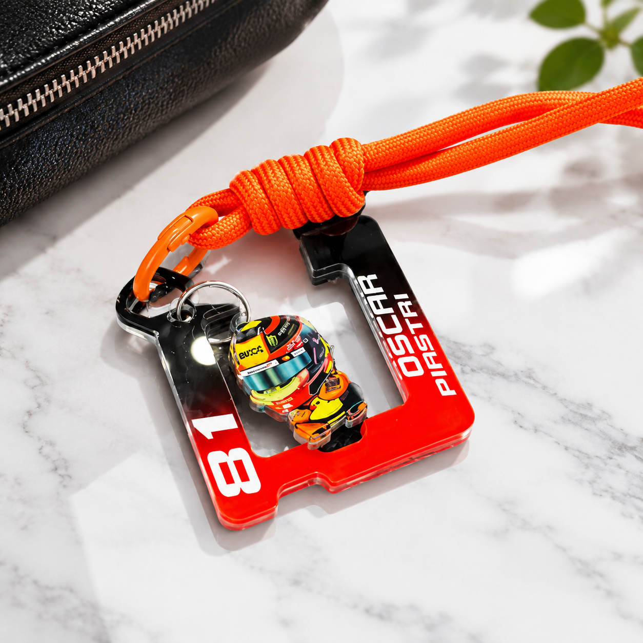 F1 Driver Acrylic Keychain, Racing Helmet Charm Key Ring, F1 Fan Collectible Key Accessory for Backpack & Keys