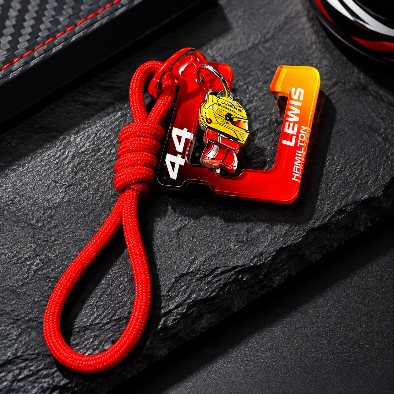 F1 Driver Acrylic Keychain, Racing Helmet Charm Key Ring, F1 Fan Collectible Key Accessory for Backpack & Keys